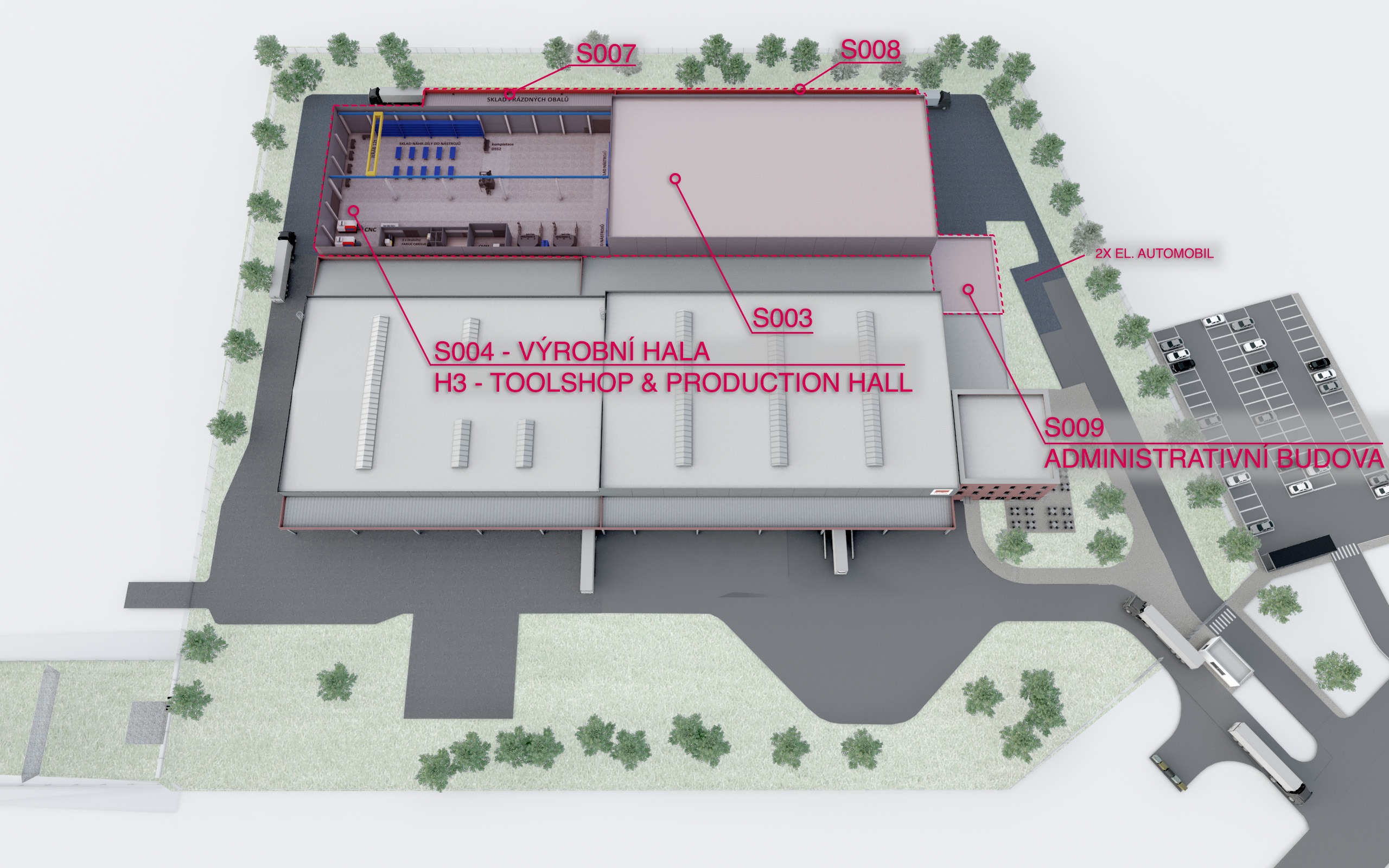 Stavba nové haly nástrojárny svařovny s vestavbou nové konstrukční